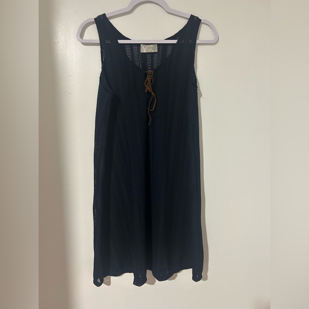 Chic‎ Navy Sleeveless Tunic beach cover up